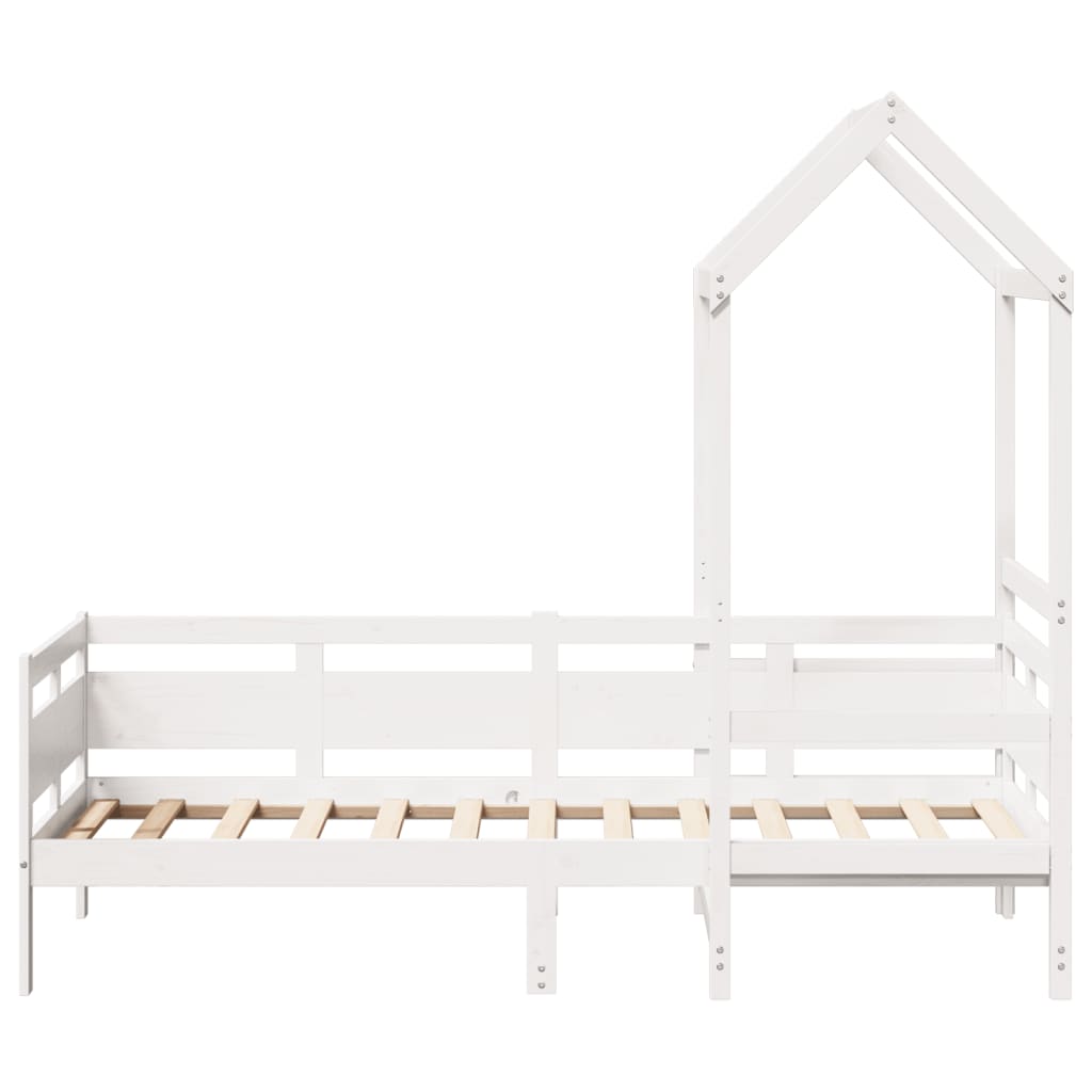 vidaXL Day Bed with Roof without Mattress White 80x200 cm Solid Wood