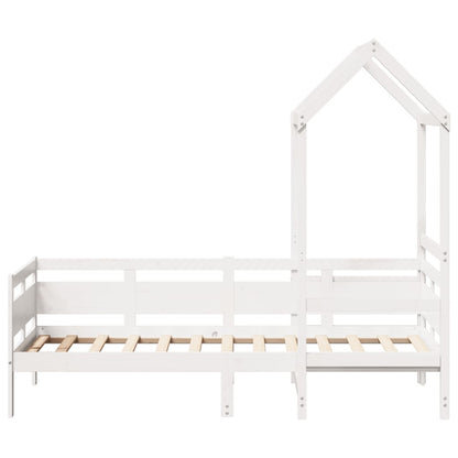 vidaXL Day Bed with Roof without Mattress White 80x200 cm Solid Wood