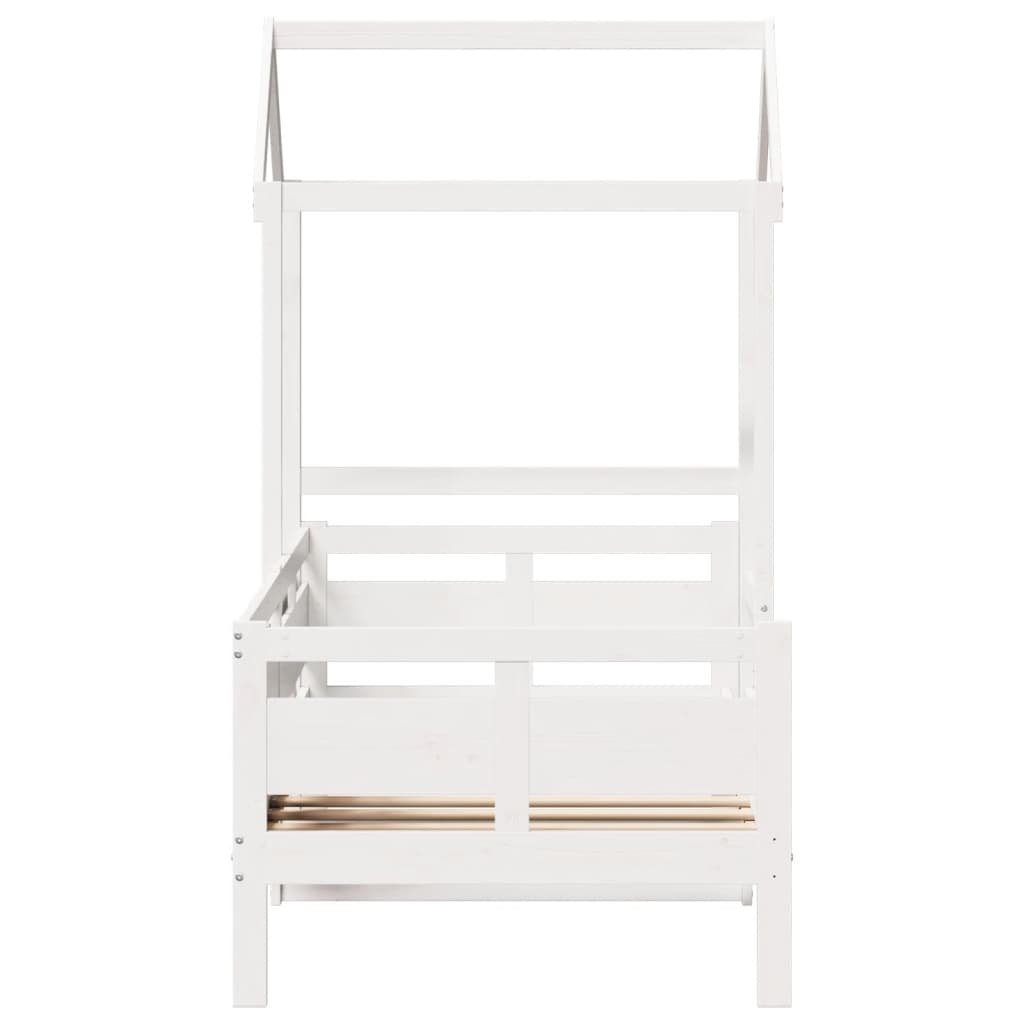vidaXL Day Bed with Roof without Mattress White 80x200 cm Solid Wood