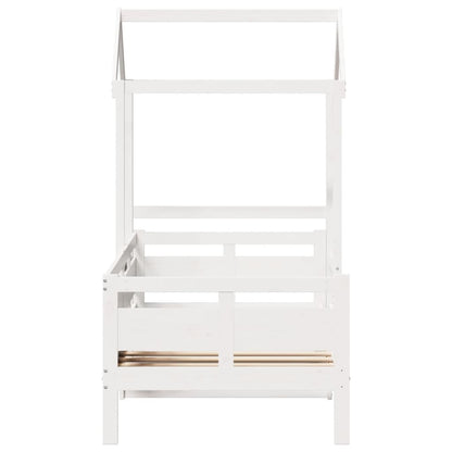 vidaXL Day Bed with Roof without Mattress White 80x200 cm Solid Wood