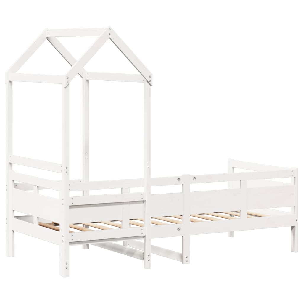 vidaXL Day Bed with Roof without Mattress White 80x200 cm Solid Wood