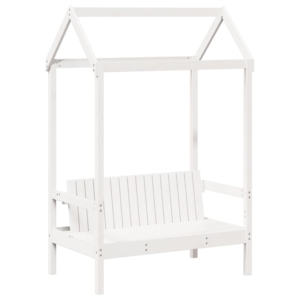 vidaXL Day Bed and Bench Set with Roof without Mattress White 80x200 cm