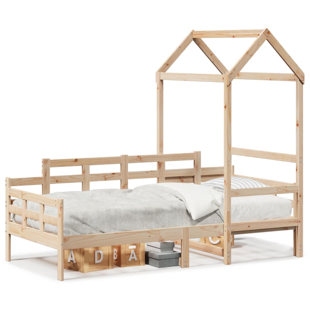 vidaXL Day Bed with Roof without Mattress 90x190 cm Single Solid Wood