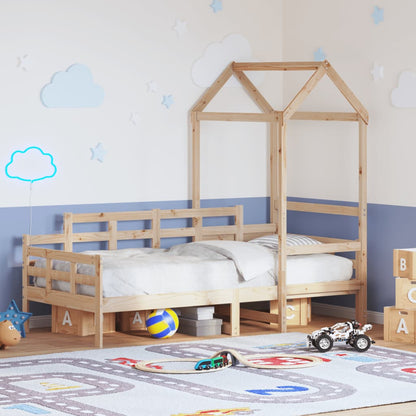 vidaXL Day Bed with Roof without Mattress 90x190 cm Single Solid Wood