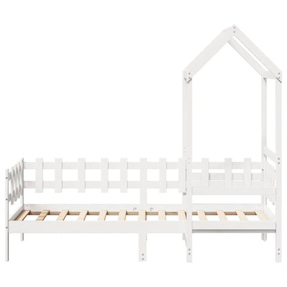 vidaXL Day Bed with Roof without Mattress White 80x200 cm Solid Wood