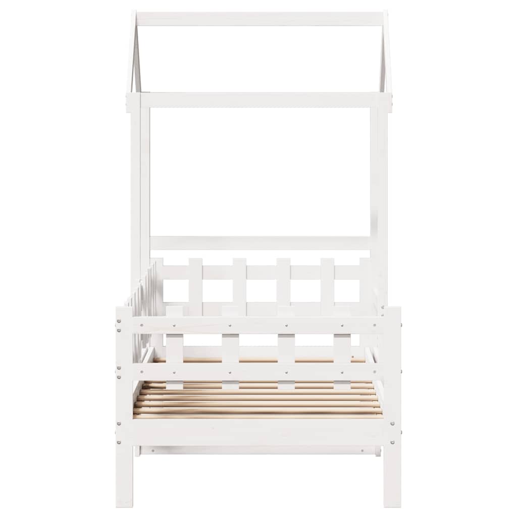 vidaXL Day Bed with Roof without Mattress White 80x200 cm Solid Wood