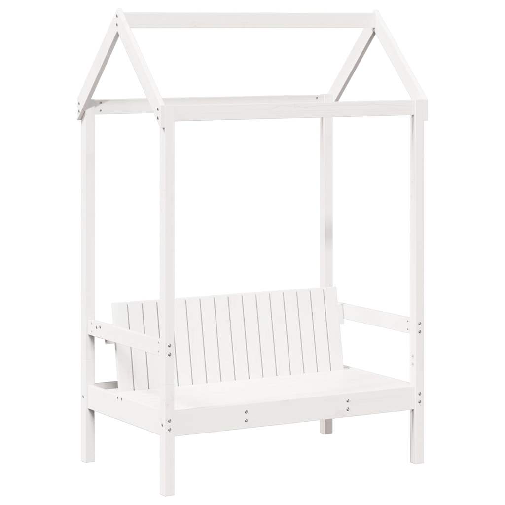 vidaXL Day Bed and Bench Set with Roof without Mattress White 80x200 cm