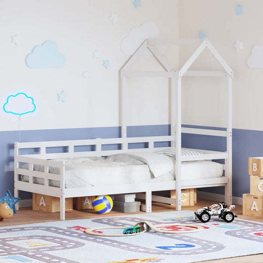 vidaXL Day Bed with Roof without Mattress White 80x200 cm Solid Wood