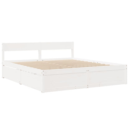 vidaXL Bed Frame without Mattress White 200x200 cm Solid Wood Pine