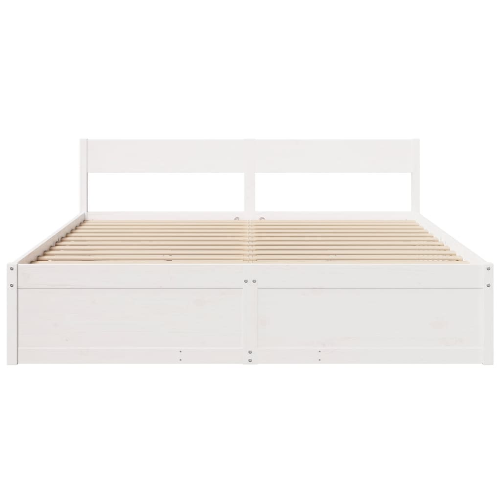 vidaXL Bed Frame without Mattress White 200x200 cm Solid Wood Pine