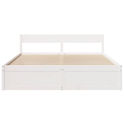 vidaXL Bed Frame without Mattress White 200x200 cm Solid Wood Pine