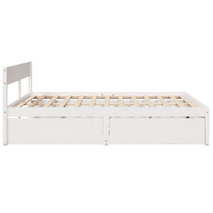 vidaXL Bed Frame without Mattress White 200x200 cm Solid Wood Pine