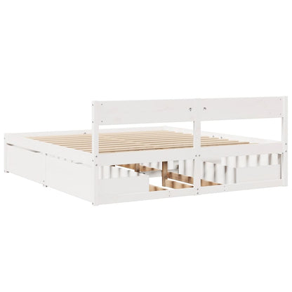 vidaXL Bed Frame without Mattress White 200x200 cm Solid Wood Pine