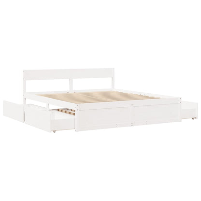 vidaXL Bed Frame without Mattress White 200x200 cm Solid Wood Pine