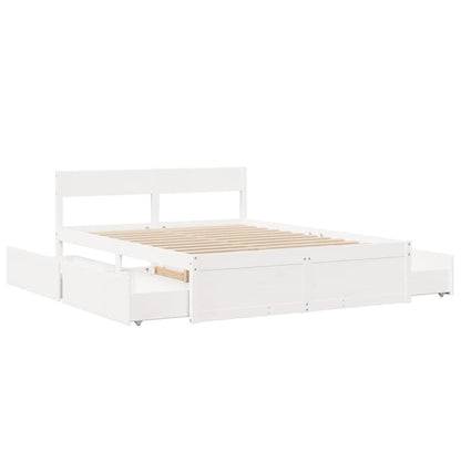 vidaXL Bed Frame without Mattress White 160x200 cm Solid Wood Pine