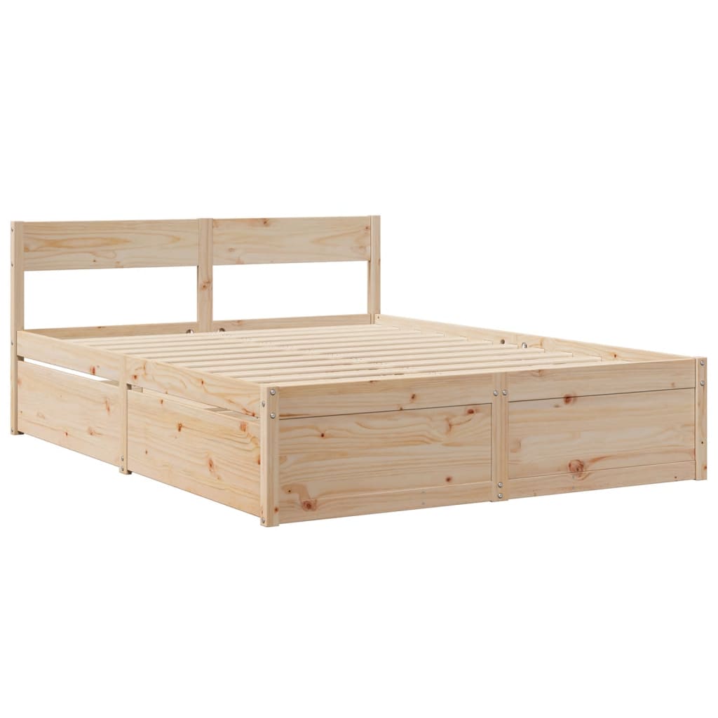 vidaXL Bed Frame without Mattress 140x200 cm Solid Wood Pine
