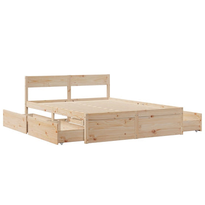 vidaXL Bed Frame without Mattress 140x200 cm Solid Wood Pine