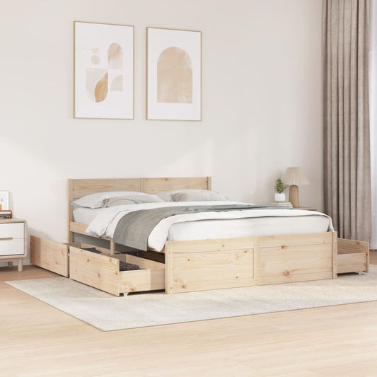 vidaXL Bed Frame without Mattress 140x200 cm Solid Wood Pine