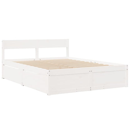 vidaXL Bed Frame without Mattress White 140x200 cm Solid Wood Pine