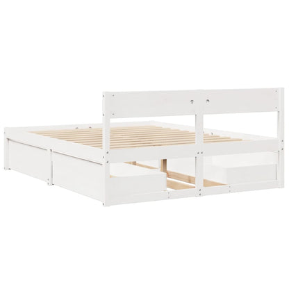 vidaXL Bed Frame without Mattress White 140x200 cm Solid Wood Pine