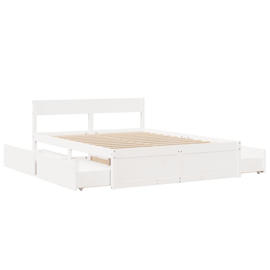vidaXL Bed Frame without Mattress White 140x200 cm Solid Wood Pine