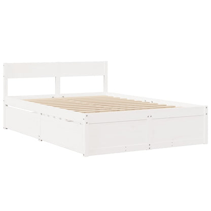 vidaXL Bed Frame without Mattress White 120x200 cm Solid Wood Pine