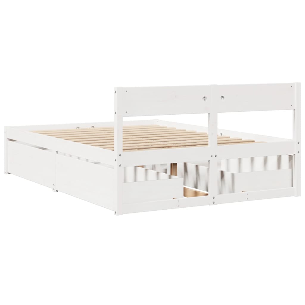vidaXL Bed Frame without Mattress White 120x200 cm Solid Wood Pine