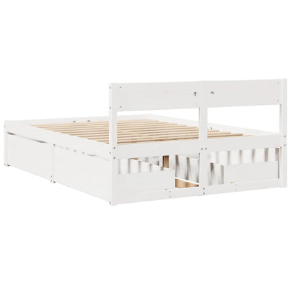vidaXL Bed Frame without Mattress White 120x200 cm Solid Wood Pine