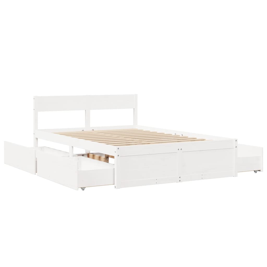 vidaXL Bed Frame without Mattress White 120x200 cm Solid Wood Pine