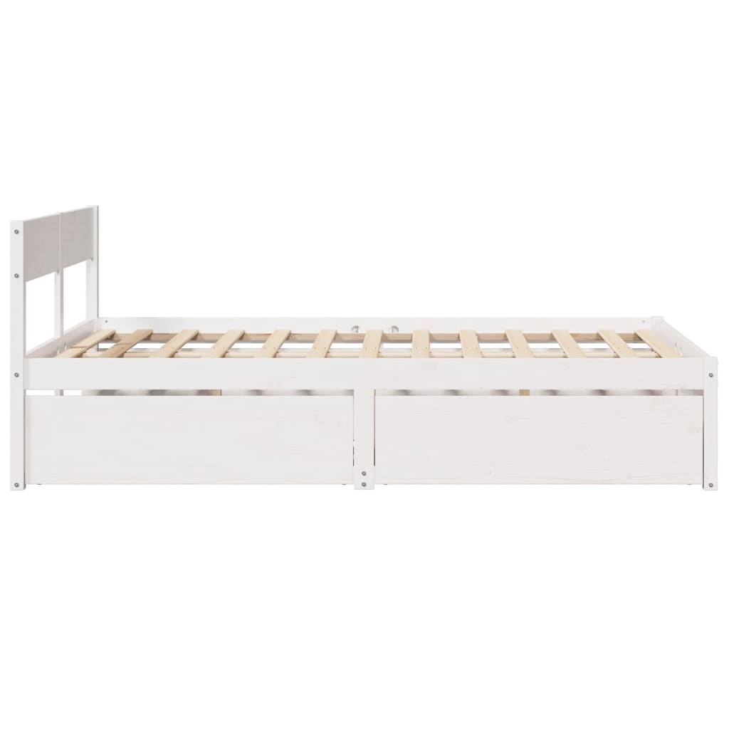 vidaXL Bed Frame without Mattress White 140x190 cm Solid Wood Pine