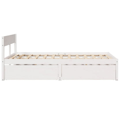 vidaXL Bed Frame without Mattress White 140x190 cm Solid Wood Pine