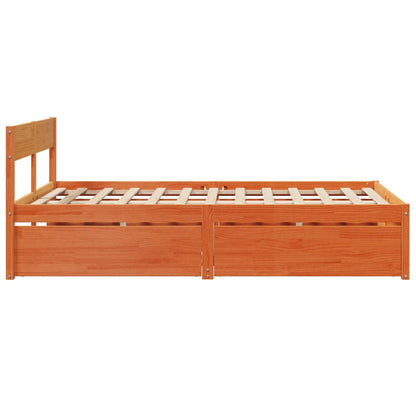 vidaXL Bed Frame without Mattress Wax Brown 120x190 cm Small Double Solid Wood Pine