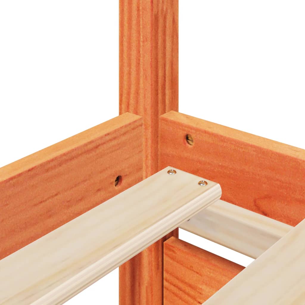 vidaXL Bed Frame without Mattress Wax Brown 120x190 cm Small Double Solid Wood Pine