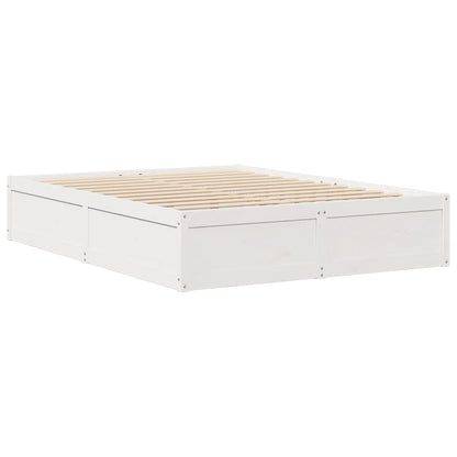 vidaXL Bed Frame without Mattress White 140x190 cm Solid Wood Pine