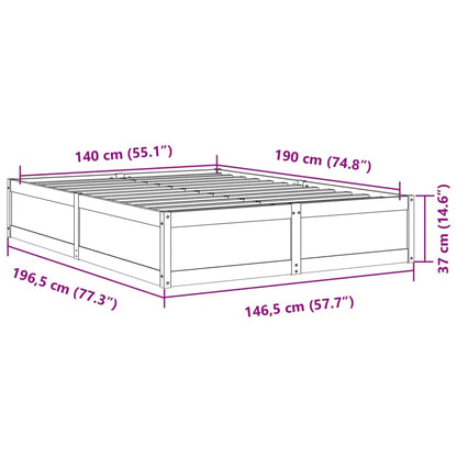 vidaXL Bed Frame without Mattress White 140x190 cm Solid Wood Pine