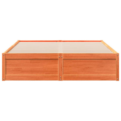 vidaXL Bed Frame without Mattress Wax Brown 140x190 cm Solid Wood Pine