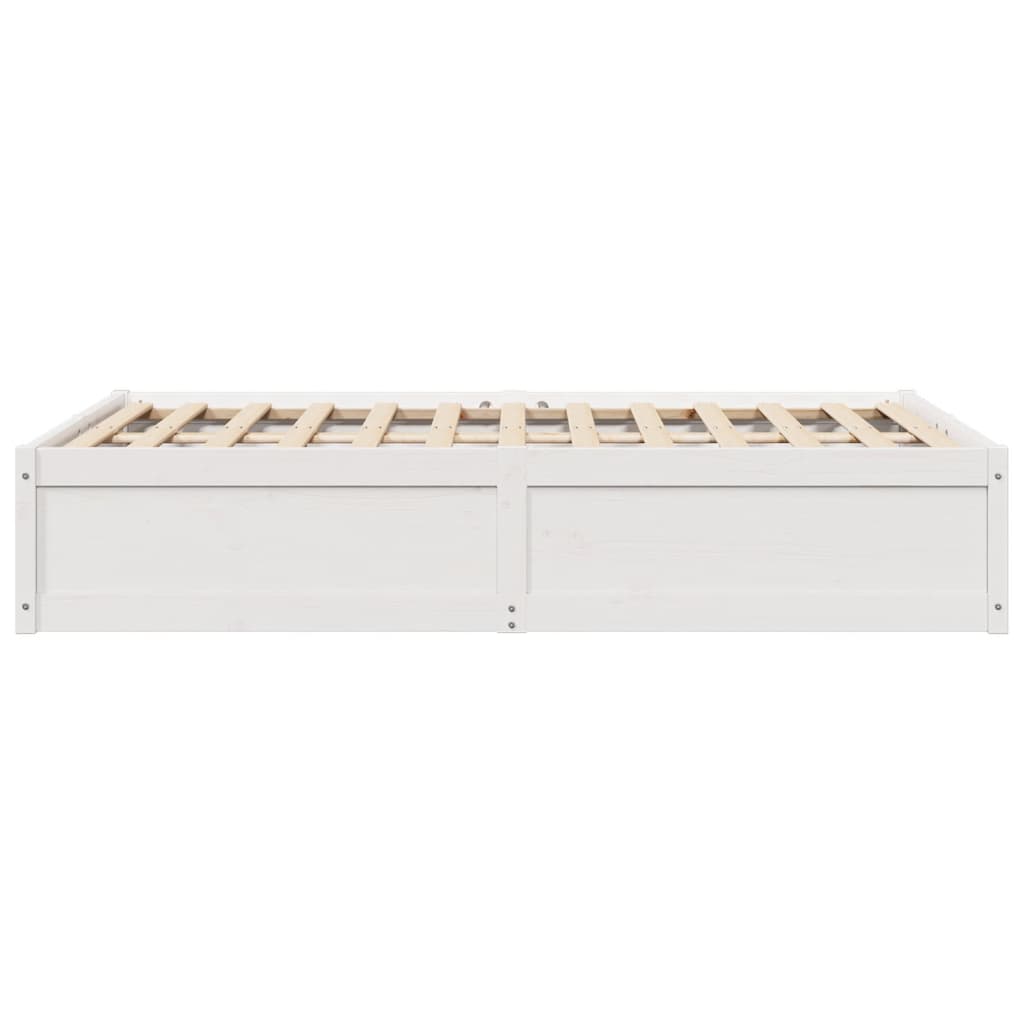 vidaXL Bed Frame without Mattress White 135x190 cm Double Solid Wood Pine