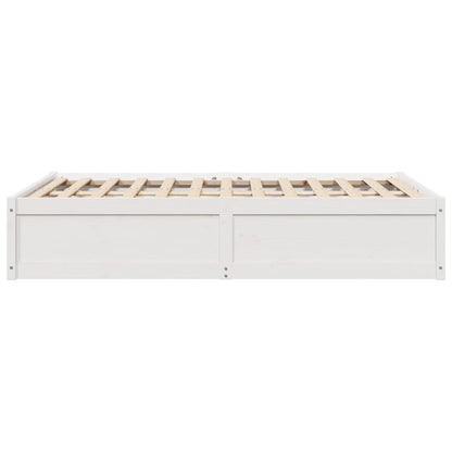 vidaXL Bed Frame without Mattress White 135x190 cm Double Solid Wood Pine