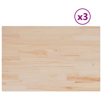 vidaXL Table Tops 3 pcs 80x53x1.7 cm Rectangular Solid Wood Pine