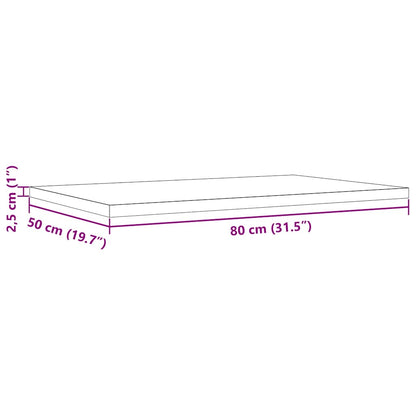 vidaXL Table Top 80x50x2.5 cm Rectangular Solid Wood Pine