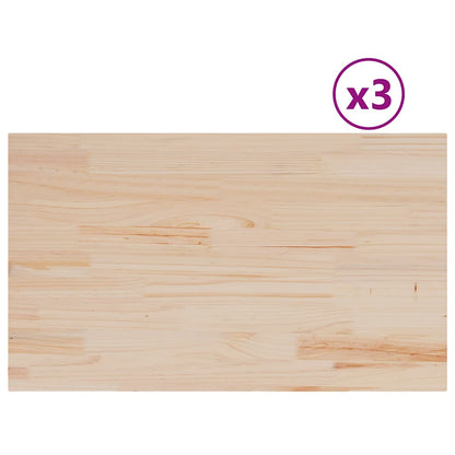 vidaXL Table Tops 3 pcs 80x47x2.5 cm Rectangular Solid Wood Pine
