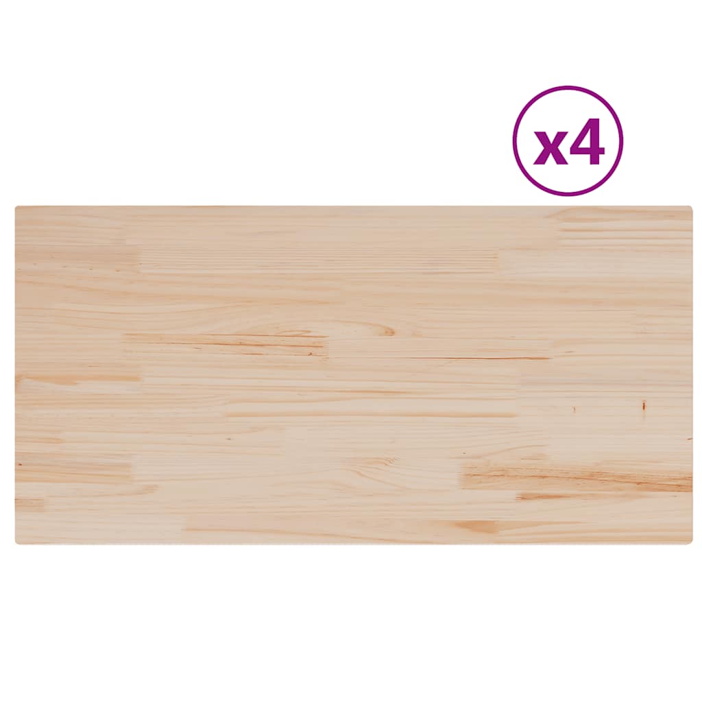 vidaXL Table Tops 4 pcs 100x50x2.5 cm Rectangular Solid Wood Pine