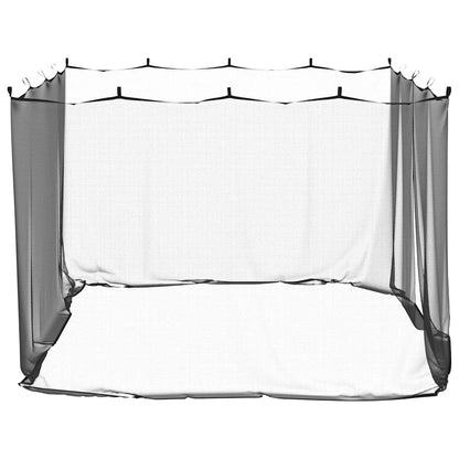 vidaXL Mosquito Net for Gazebo Rectangular 220 mesh Black Polyester