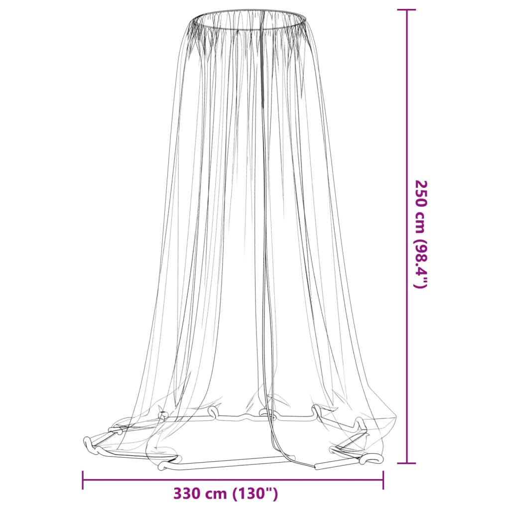 vidaXL Mosquito Net for Umbrella 220 Mesh White Φ330x250 cm