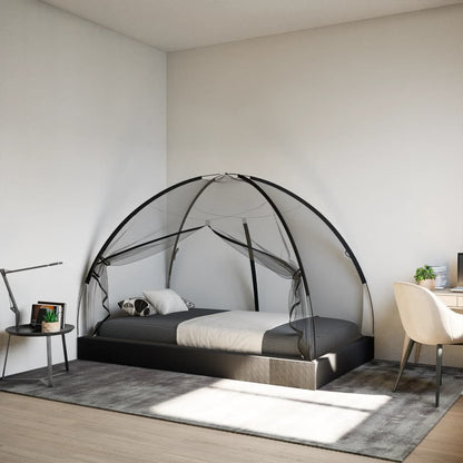 vidaXL Mosquito Net Mongolia with Doors 220 Mesh Black 200x120x130 cm