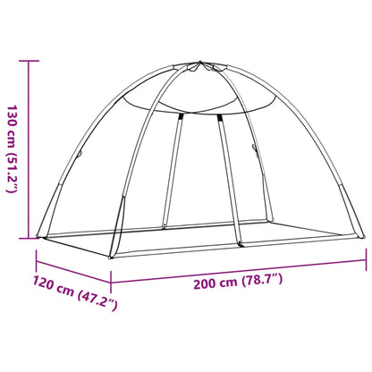 vidaXL Mosquito Net Mongolia with Doors 220 Mesh Black 200x120x130 cm