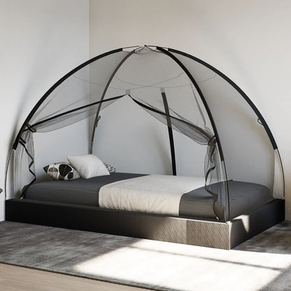 vidaXL Mosquito Net Mongolia with Doors 220 Mesh Black 200x120x130 cm