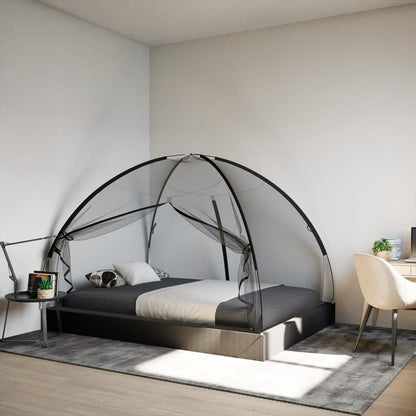 vidaXL Mosquito Net Mongolia with Doors 220 Mesh Black 200x150x140 cm