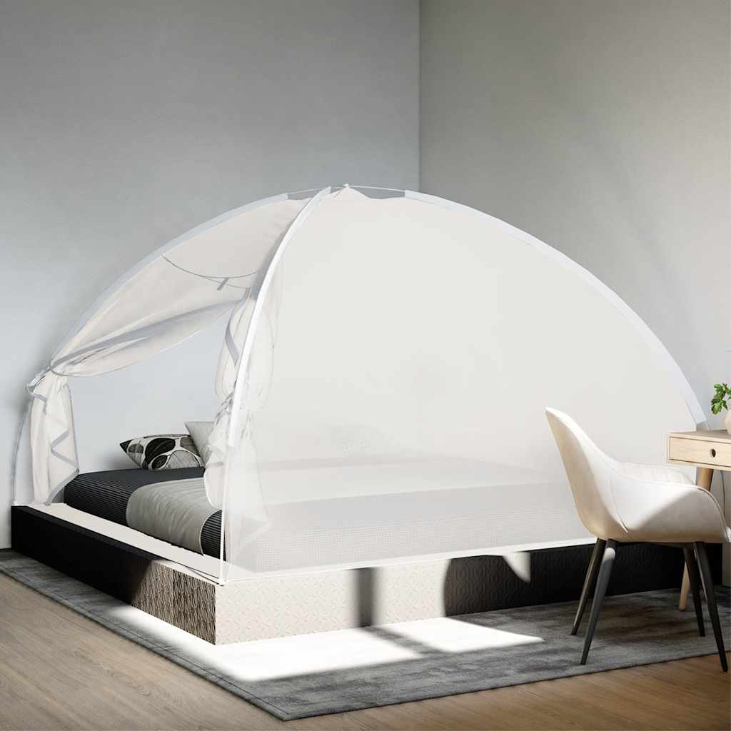 vidaXL Mosquito Net Mongolia with Doors 220 Mesh White 200x200x135 cm
