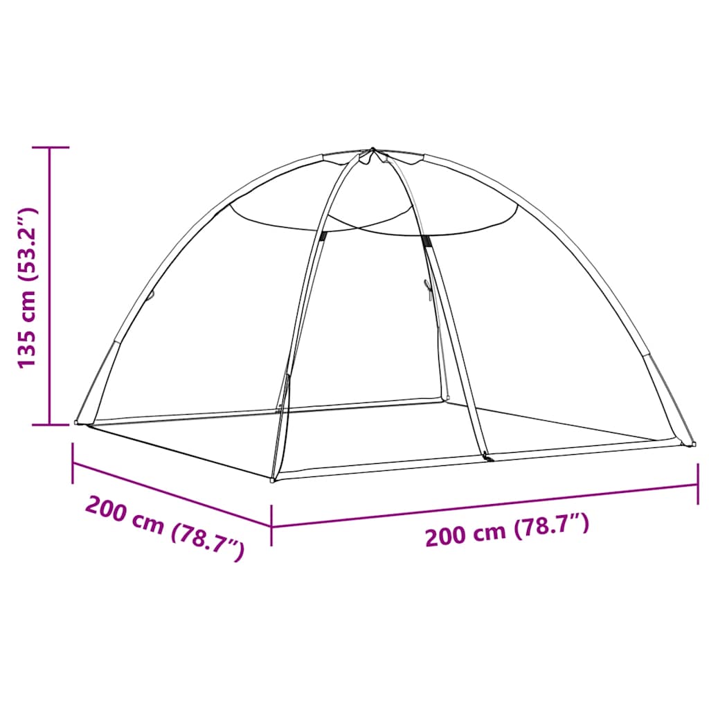 vidaXL Mosquito Net Mongolia with Doors 220 Mesh White 200x200x135 cm